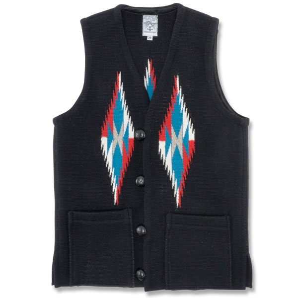 【ORTEGA'S】 SQUARE FRONT CHIMAYO VEST Size34 (Black)