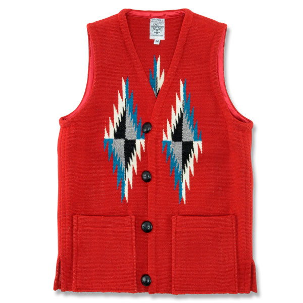 【ORTEGA'S】 SQUARE FRONT CHIMAYO VEST Size34 (Red)