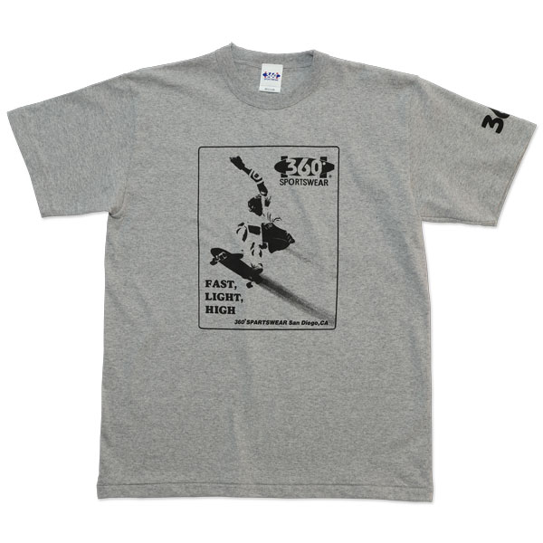 360 Sports Wear 360スポーツウェア Skateboard Photo Tee スケートボード フォト Tシャツ グレー The Backdrop アメカジ オンラインショップ