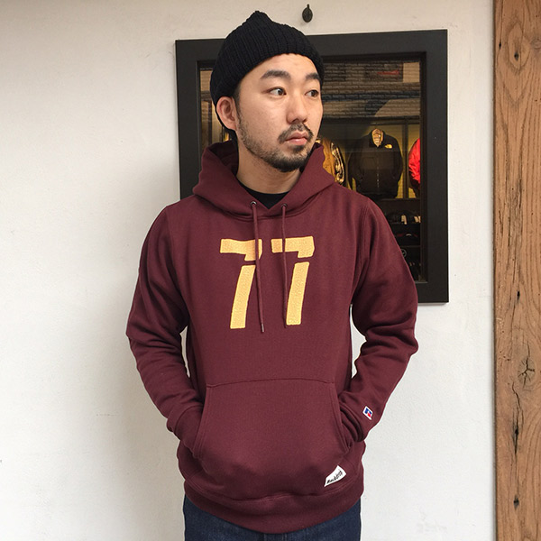 【RUSSELL ATHLETIC x BACKDROP】(バックドロップ別注) PULLOVER HOODIE (マローン)